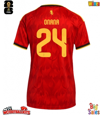 Belgium Amadou Onana #24 Replica Home Stadium Shirt for Women World Cup 2026 Short Sleeve